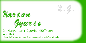 marton gyuris business card